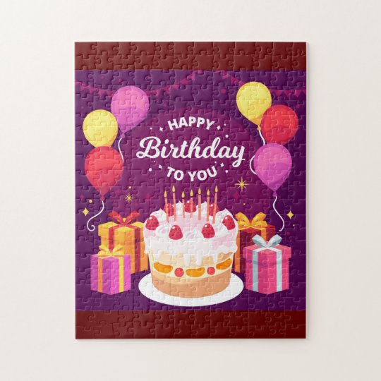 Herzlichen Glückwunsch zum Geburtstag Puzzle Zazzle.de