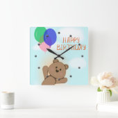 Herzlichen Glückwunsch zum Geburtstag Quadratische Wanduhr (Zuhause)