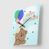 Herzlichen Glückwunsch zum Geburtstag Quadratische Wanduhr (Winkel)