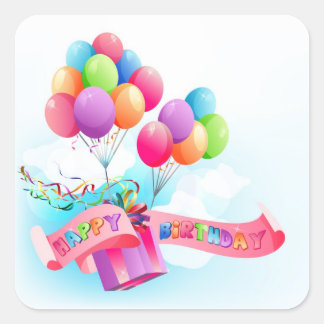 Herzlichen Glückwunsch zum Geburtstag Quadratischer Aufkleber