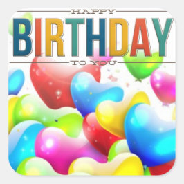 Herzlichen Glückwunsch zum Geburtstag! Quadratischer Aufkleber