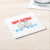 Herzlichen Glückwunsch zum Geburtstag! Rechteckiger Pappuntersetzer (angewinkelt)