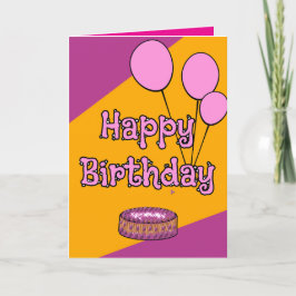 Herzlichen Glückwunsch zum Geburtstag, rosa Ballon Karte