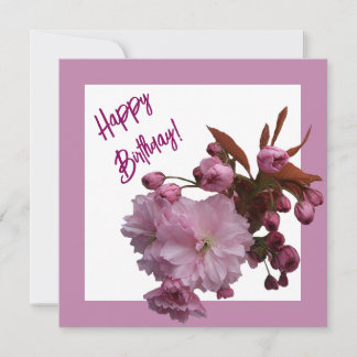 Herzlichen Glückwunsch zum Geburtstag Rosa Kirschb Feiertagskarte