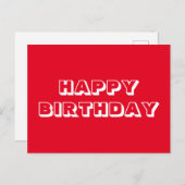 Herzlichen Glückwunsch zum Geburtstag, rot-weiß, m Postkarte (Vorne/Hinten)