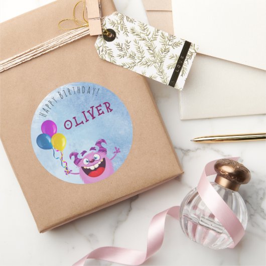 Herzlichen Glückwunsch zum Geburtstag! Runder Aufkleber (Schenken)