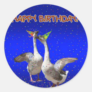  Herzlichen Glückwunsch zum Geburtstag! Runder Aufkleber