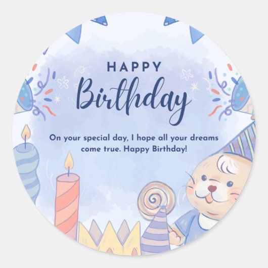 Herzlichen Glückwunsch zum Geburtstag Runder Aufkleber (Vorderseite)