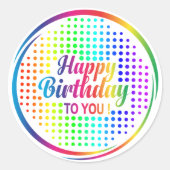 Herzlichen Glückwunsch zum Geburtstag! Runder Aufkleber (Vorderseite)