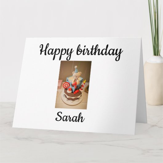 Herzlichen Glückwunsch zum Geburtstag Sarah Karte (Vorderseite)