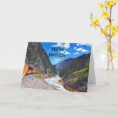 Herzlichen Glückwunsch zum Geburtstag, Schmalspurb Karte (Gelbe Blume)