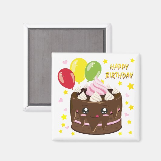 Herzlichen Glückwunsch zum Geburtstag Schokoladenk Magnet (Vorderseite/Rückseite)