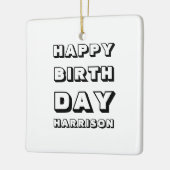 Herzlichen Glückwunsch zum Geburtstag, Schwarz & W Keramikornament (Links)