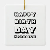 Herzlichen Glückwunsch zum Geburtstag, Schwarz & W Keramikornament (Rückseite)