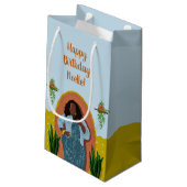 Herzlichen Glückwunsch zum Geburtstag, Schwarze Fr Kleine Geschenktüte (Rückseite Schrägansicht)