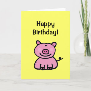 Herzlichen Glückwunsch zum Geburtstag! (Schwein) Karte