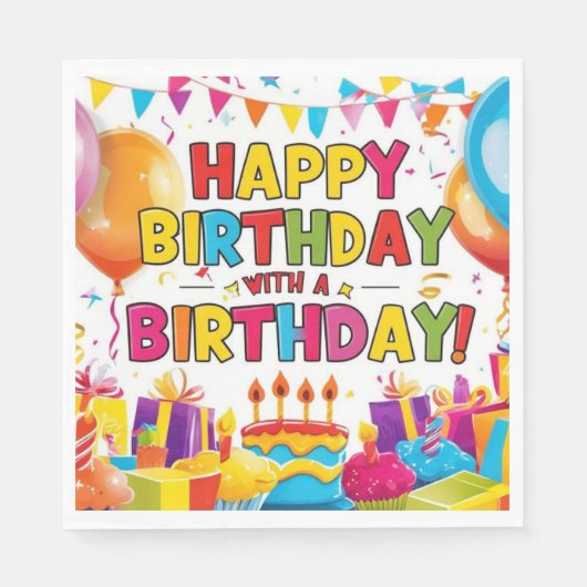 Herzlichen Glückwunsch zum Geburtstag Serviette (Vorderseite)