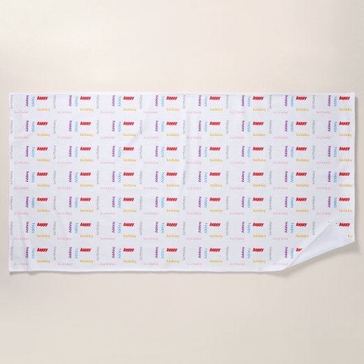 Herzlichen Glückwunsch zum Geburtstag Strandtuch (Vorderseite)