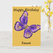 Herzlichen Glückwunsch zum Geburtstag Susan Karte (Gelbe Blume)