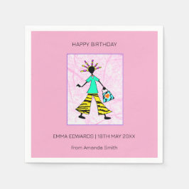 Herzlichen Glückwunsch zum Geburtstag, Trendy und  Serviette