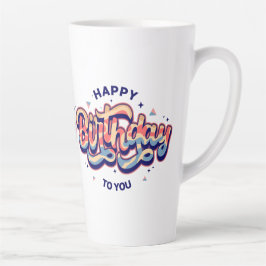 "Herzlichen Glückwunsch zum Geburtstag: Typografie Milchtasse