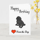 Herzlichen Glückwunsch zum Geburtstag vom Hund Karte (Gelbe Blume)