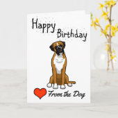 Herzlichen Glückwunsch zum Geburtstag vom Hund Karte (Gelbe Blume)