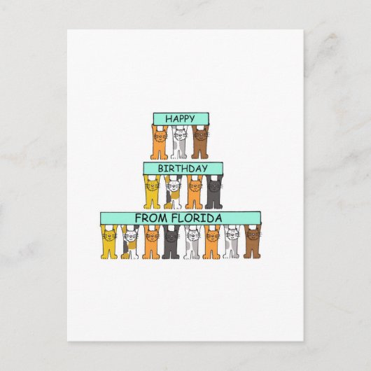 Herzlichen Glückwunsch zum Geburtstag von Florida Postkarte (Vorderseite)