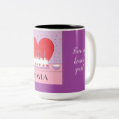 Herzlichen Glückwunsch zum Geburtstag, von Herzen  Zweifarbige Tasse (VorderseiteRechts)