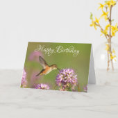 Herzlichen Glückwunsch zum Geburtstag von Hummingb Karte (Gelbe Blume)