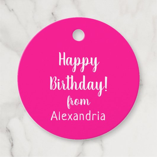 Herzlichen Glückwunsch zum Geburtstag von Name Hot Geschenkanhänger (Vorderseite)