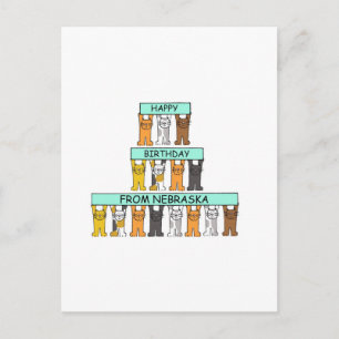 Herzlichen Glückwunsch zum Geburtstag von Nebraska Postkarte