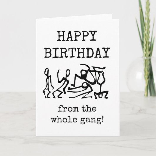 Herzlichen Glückwunsch zum Geburtstag von uns alle Karte (Vorderseite)