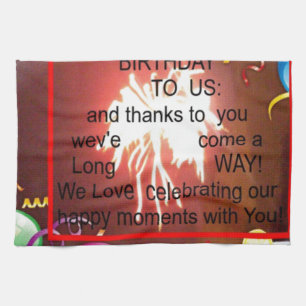 Herzlichen Glückwunsch zum Geburtstag von uns Art  Handtuch