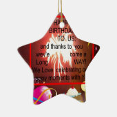 Herzlichen Glückwunsch zum Geburtstag von uns Art Keramikornament (Rechts)