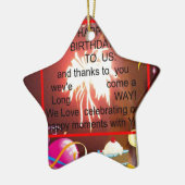 Herzlichen Glückwunsch zum Geburtstag von uns Art Keramikornament (Links)