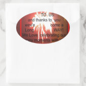 Herzlichen Glückwunsch zum Geburtstag von uns Art Ovaler Aufkleber (Tasche)