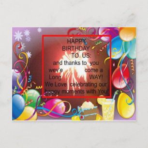 Herzlichen Glückwunsch zum Geburtstag von uns Art  Postkarte