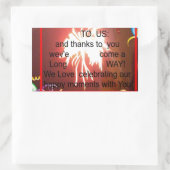 Herzlichen Glückwunsch zum Geburtstag von uns Art Rechteckiger Aufkleber (Tasche)