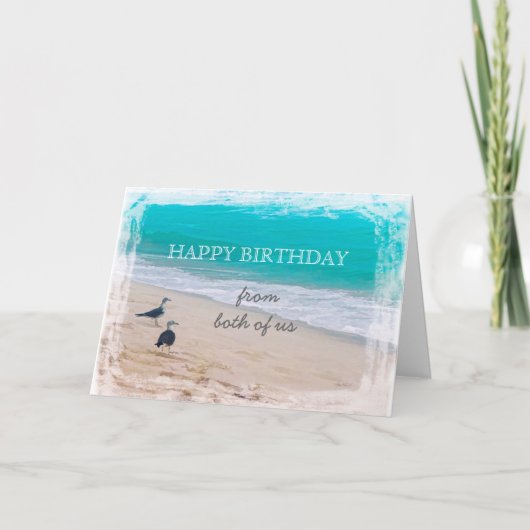 Herzlichen Glückwunsch zum Geburtstag von uns beid Karte (Vorderseite)