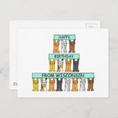 Herzlichen Glückwunsch zum Geburtstag von Wisconsi Postkarte (Vorne/Hinten)