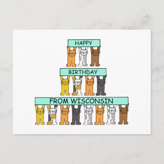 Herzlichen Glückwunsch zum Geburtstag von Wisconsi Postkarte (Vorderseite)