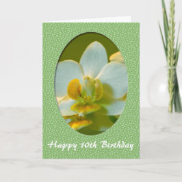 Herzlichen Glückwunsch zum Geburtstag, weiße Orchi Karte