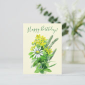 Herzlichen Glückwunsch zum Geburtstag, Wildblumen Postkarte (Stehend Vorderseite)
