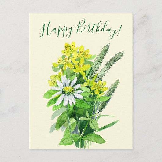 Herzlichen Glückwunsch zum Geburtstag, Wildblumen Postkarte (Vorderseite)