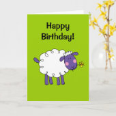 Herzlichen Glückwunsch zum Geburtstag (Wollschaf) Karte (Gelbe Blume)