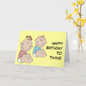 Herzlichen Glückwunsch zum Geburtstag zu Zwillinge Karte (Gelbe Blume)
