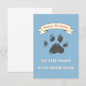 Herzlichen Glückwunsch zum Geburtstag zum Pawsome  Dankeskarte (Vorne/Hinten)