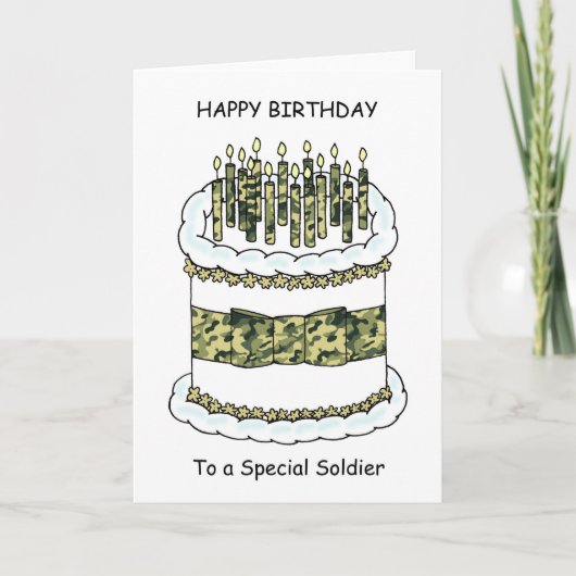 Herzlichen Glückwunsch zum Geburtstag zum Soldaten Karte (Vorderseite)