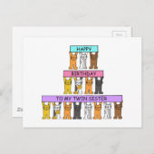 Herzlichen Glückwunsch zum Geburtstag Zwillingssch Postkarte (Vorne/Hinten)